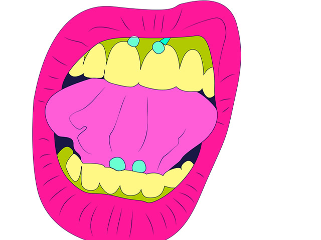 Piercing bocca, lingua, guancia